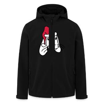 Lapin Père Noël Père Noël Chapeau Chapeau Cadeau - Veste softshell homme en polyester recyclé Stanley/Stella - noir - Devant - AI Model Male 185 light (185cm)