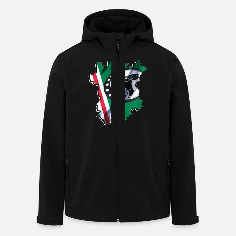 (RU) Chechnya: Flag on its own map - Men’s Recycled Softshell Jacket by Stanley/Stella - black