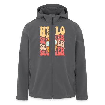 Summer Vibes Lake Nature Flora Art Flowers Sea - Men’s Recycled Softshell Jacket by Stanley/Stella - black - Front - AI Model Male 185 light (185cm)
