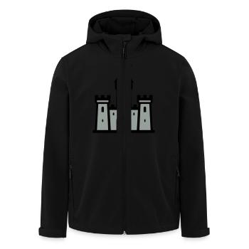 Burg Symbol Schloss - Recycelte Männer Softshell-Jacke von Stanley/Stella - Schwarz - Vorne - AI Model Male 185 light (185cm)