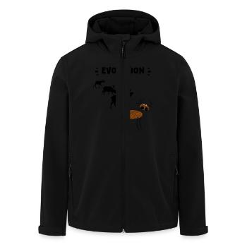 Die Evolution der Hirsche – Lustige Stadien der Evolution. - Recycelte Männer Softshell-Jacke von Stanley/Stella - Schwarz - Vorne - AI Model Male 185 light (185cm)
