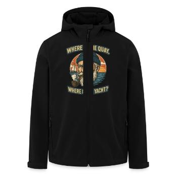 Where is the wharf, where is the yacht - Men’s Recycled Softshell Jacket by Stanley/Stella - black - Front - AI Model Male 185 light (185cm)