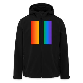 Rainbow Gradients Colours - Men’s Recycled Softshell Jacket by Stanley/Stella - black - Front - AI Model Male 185 light (185cm)