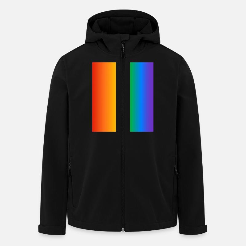 Rainbow Gradients Colours - Men’s Recycled Softshell Jacket by Stanley/Stella - black