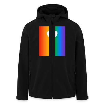 Regenbogen Farbverläufe Farben Herz - Recycelte Männer Softshell-Jacke von Stanley/Stella - Schwarz - Vorne - AI Model Male 185 light (185cm)