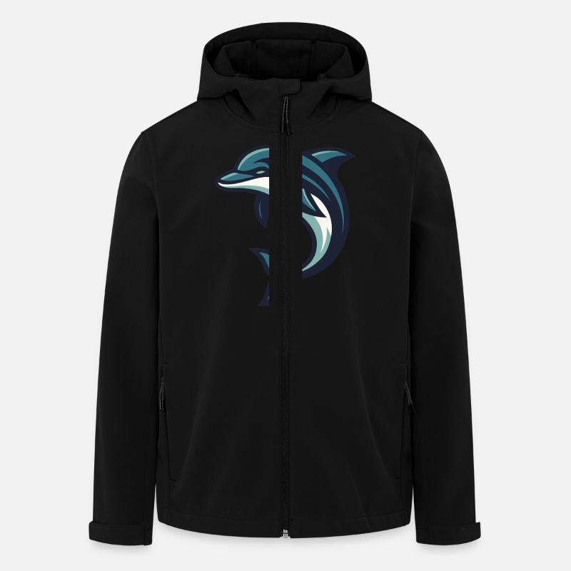 Dolphin jumping wave - Men’s Recycled Softshell Jacket by Stanley/Stella - black
