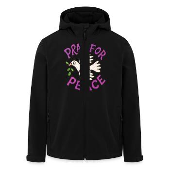 Betet für den Frieden - Recycelte Männer Softshell-Jacke von Stanley/Stella - Schwarz - Vorne - AI Model Male 185 light (185cm)