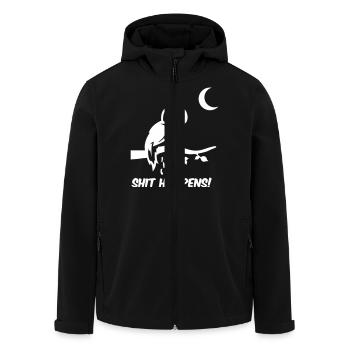 Owl Shit Happens - Veste softshell homme en polyester recyclé Stanley/Stella - noir - Devant - AI Model Male 185 light (185cm)
