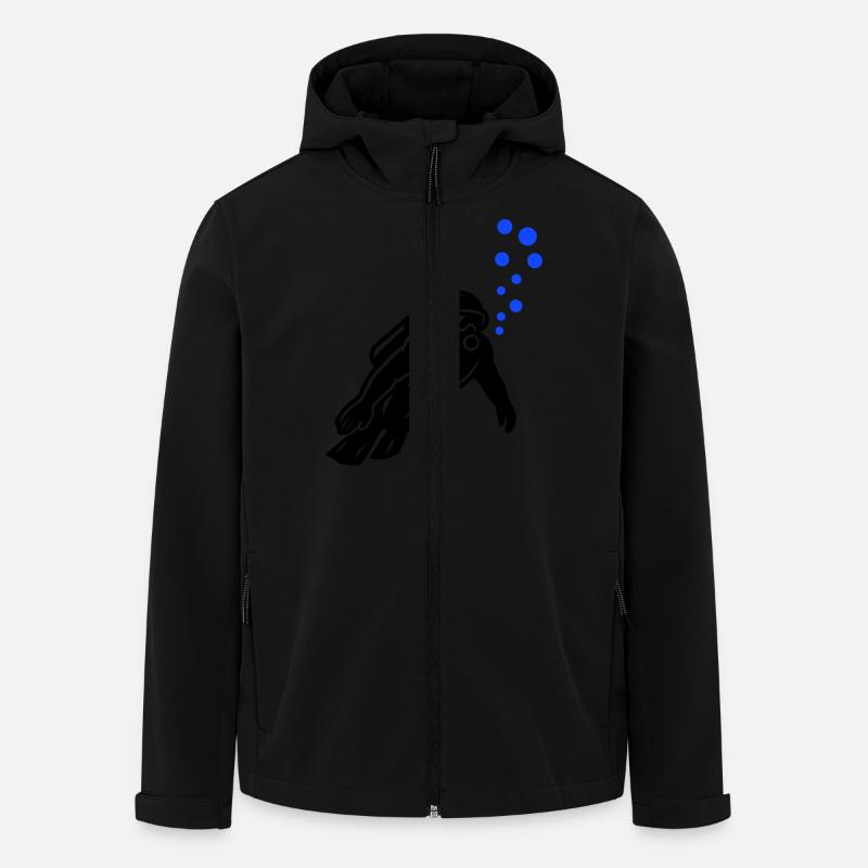 Diver Silhouette - Men’s Recycled Softshell Jacket by Stanley/Stella - black