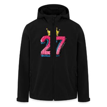 27 Nombre Couronne - Veste softshell homme en polyester recyclé Stanley/Stella - noir - Devant - AI Model Male 185 light (185cm)