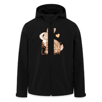 Amoureux des lapins - Veste softshell homme en polyester recyclé Stanley/Stella - noir - Devant - AI Model Male 185 light (185cm)