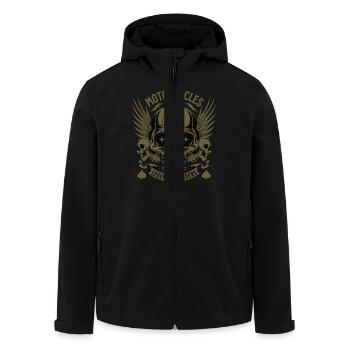 Crâne de moto – design à bascule pour les motards - Veste softshell homme en polyester recyclé Stanley/Stella - noir - Devant - AI Model Male 185 light (185cm)