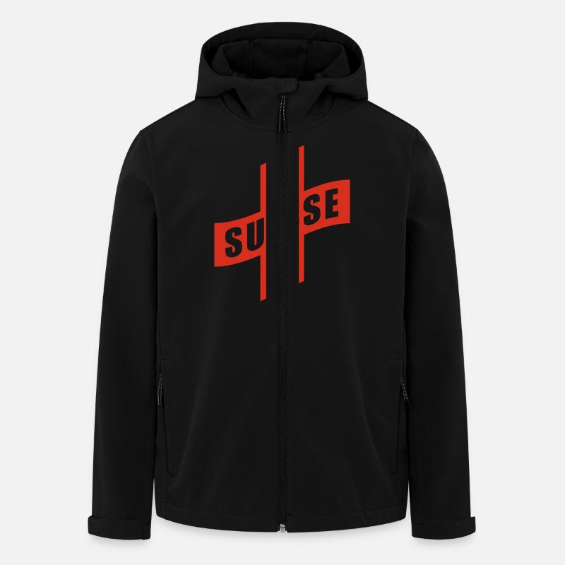 Switzerland - Suisse - Switzerland - Men’s Recycled Softshell Jacket by Stanley/Stella - black
