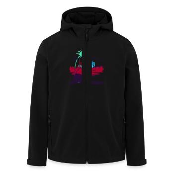 IsarCabana - mein Shirt für München - Recycelte Männer Softshell-Jacke von Stanley/Stella - Schwarz - Vorne - AI Model Male 185 light (185cm)