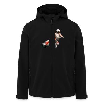 Speedway Racer - Recycelte Männer Softshell-Jacke von Stanley/Stella - Schwarz - Vorne - AI Model Male 185 light (185cm)