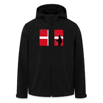 Denmark Fishing Flag - Recycelte Männer Softshell-Jacke von Stanley/Stella - Schwarz - Vorne - AI Model Male 185 light (185cm)
