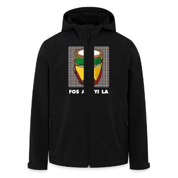 Ka,tambour,Guadeloupe ,îles,caraïbes,Antilles - Veste softshell homme en polyester recyclé Stanley/Stella - noir - Devant - AI Model Male 185 light (185cm)