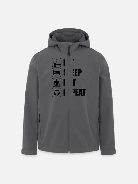 Eat Sleep Lift Repeat - Men’s Recycled Softshell Jacket by Stanley/Stella - black