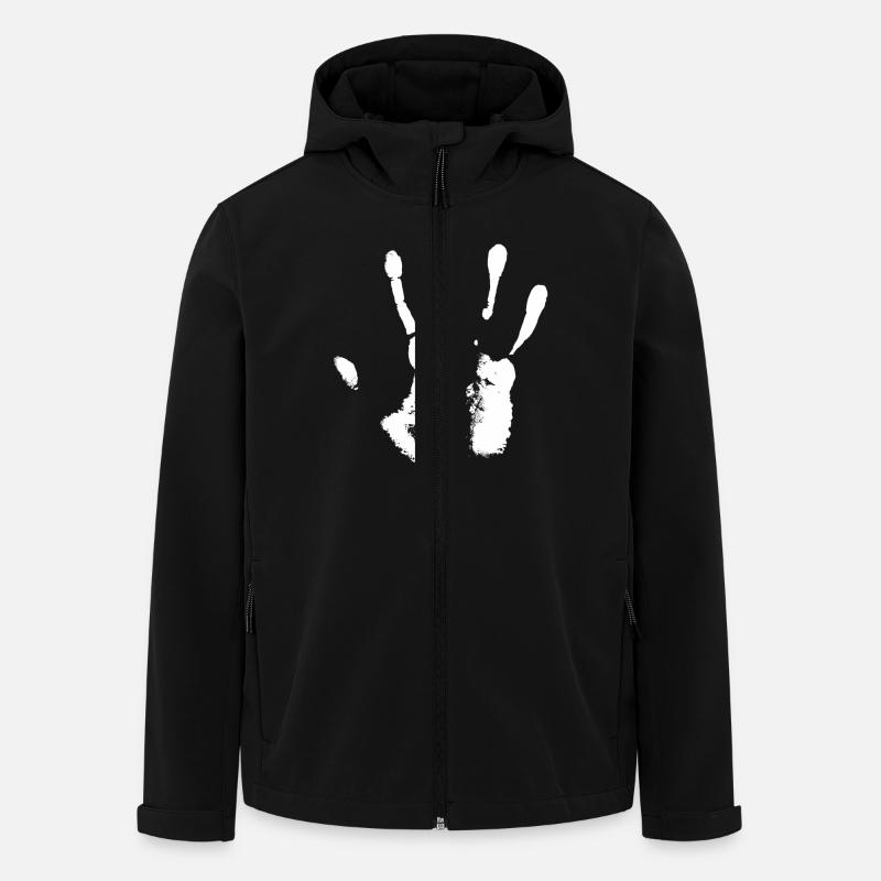 weiße Hand - Recycelte Männer Softshell-Jacke von Stanley/Stella - Schwarz