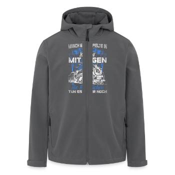 Modelleisenbahn. Kindheit - Recycelte Männer Softshell-Jacke von Stanley/Stella - Schwarz - Vorne - AI Model Male 185 light (185cm)