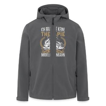 Modelleisenbahn Therapie - Recycelte Männer Softshell-Jacke von Stanley/Stella - Schwarz - Vorne - AI Model Male 185 light (185cm)