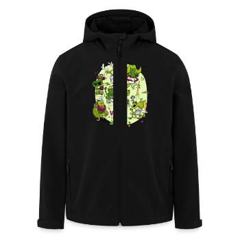 Vegan Hipster Animals - Men’s Recycled Softshell Jacket by Stanley/Stella - black - Front - AI Model Male 185 light (185cm)