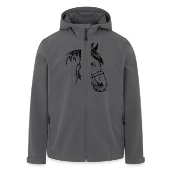 horse199 - Recycelte Männer Softshell-Jacke von Stanley/Stella - Schwarz - Vorne - AI Model Male 185 light (185cm)