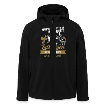LKW-Fahrer Trucker Fernfahrer Lastwagen Kindheit - Recycelte Männer Softshell-Jacke von Stanley/Stella - Schwarz - Vorne - AI Model Male 185 light (185cm)