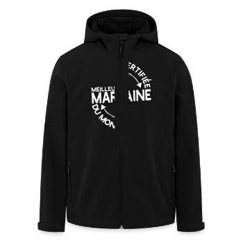 "Certifiée meilleure marraine" t-shirt humour marr - Veste softshell homme en polyester recyclé Stanley/Stella - noir - Devant - AI Model Male 185 light (185cm)