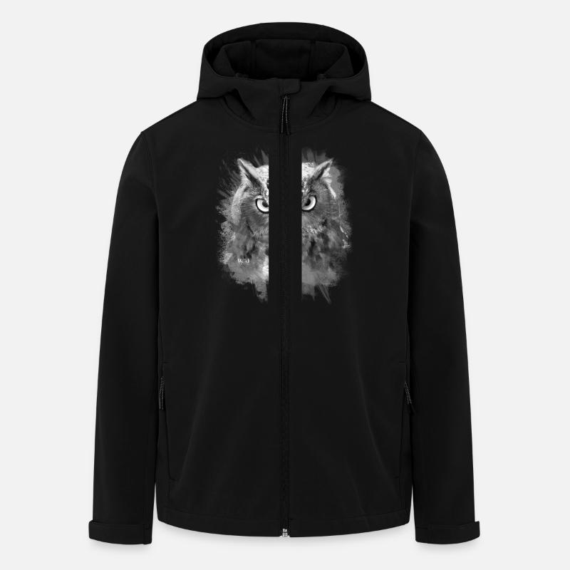Noir de hibou blanc - Veste softshell homme en polyester recyclé Stanley/Stella - noir