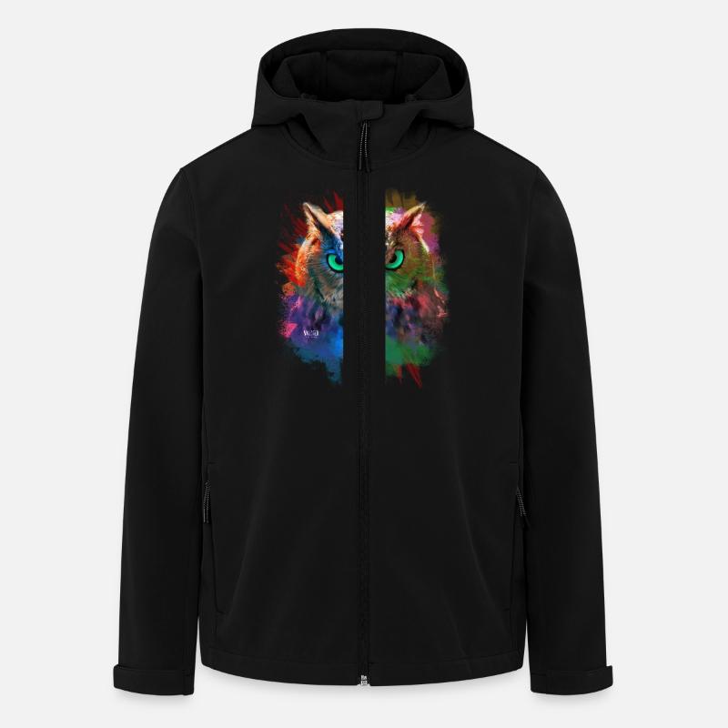 Hibou multi couleur - Veste softshell homme en polyester recyclé Stanley/Stella - noir