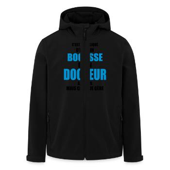 c'est compliqué d'être un bogosse et docteur - Veste softshell homme en polyester recyclé Stanley/Stella - noir - Devant - AI Model Male 185 light (185cm)