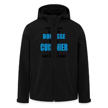compliqué d'être un bogosse et un cuisinier - Veste softshell homme en polyester recyclé Stanley/Stella - noir - Devant - AI Model Male 185 light (185cm)