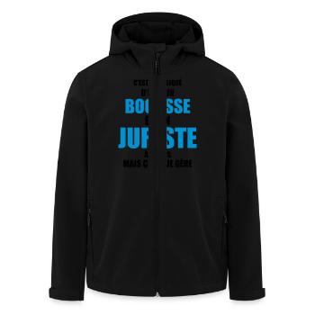 compliqué d'être un bogosse et un juriste - Veste softshell homme en polyester recyclé Stanley/Stella - noir - Devant - AI Model Male 185 light (185cm)