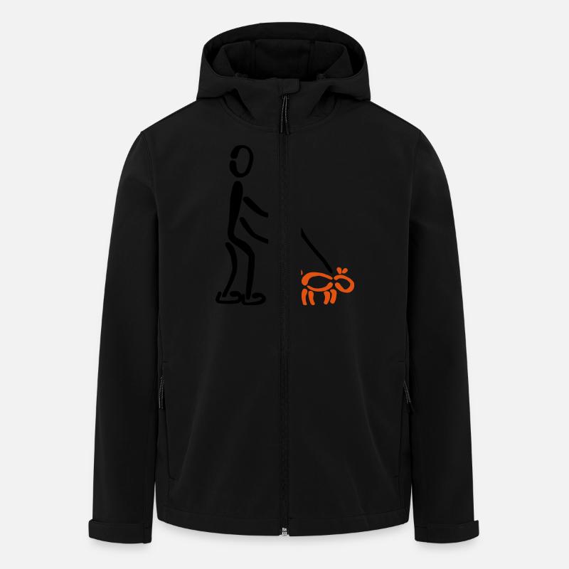 Gassi Hund 2C - Recycelte Männer Softshell-Jacke von Stanley/Stella - Schwarz