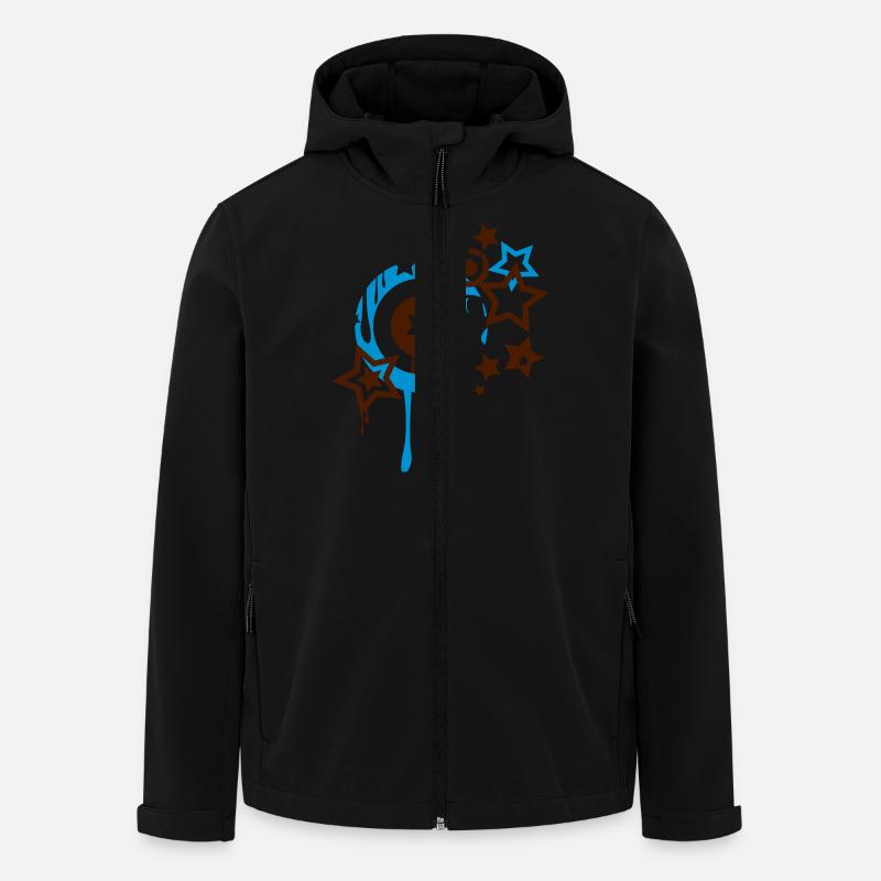 Melt stars and circles - Men’s Recycled Softshell Jacket by Stanley/Stella - black