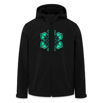 Blume des Lebens, Heilige Geometrie, Lebensblume - Recycelte Männer Softshell-Jacke von Stanley/Stella - Schwarz - Vorne - AI Model Male 185 light (185cm)