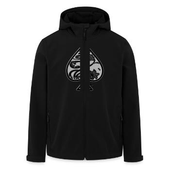 Ace of Spades by dk - Men’s Recycled Softshell Jacket by Stanley/Stella - black - Front - AI Model Male 185 light (185cm)