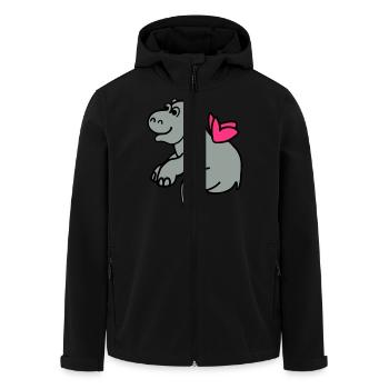 Fliegendes Nilpferd - Recycelte Männer Softshell-Jacke von Stanley/Stella - Schwarz - Vorne - AI Model Male 185 light (185cm)