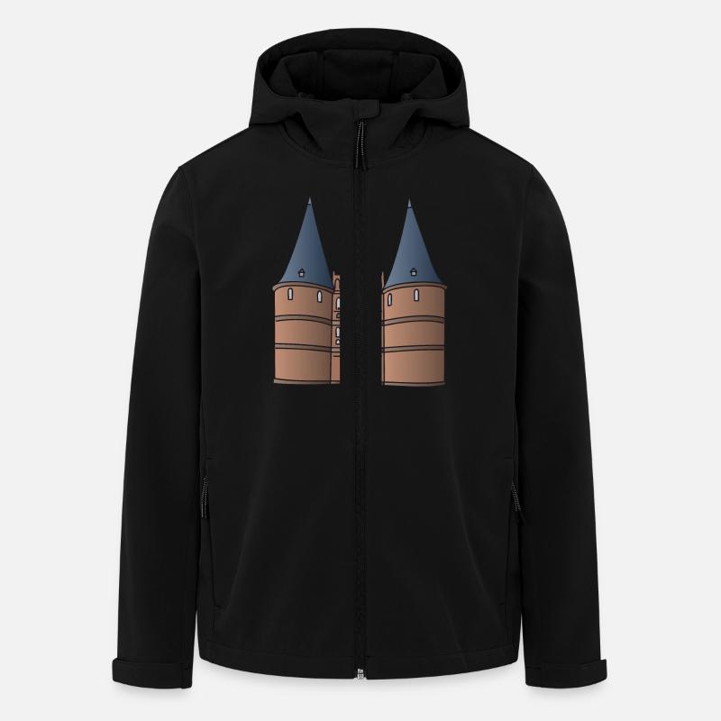 Holstentor Lübeck c - Recycelte Männer Softshell-Jacke von Stanley/Stella - Schwarz