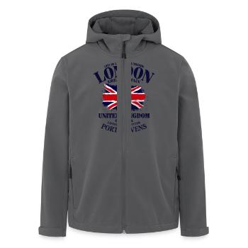 London - Union Jack Vintage Flag - Men’s Recycled Softshell Jacket by Stanley/Stella - black - Front - AI Model Male 185 light (185cm)