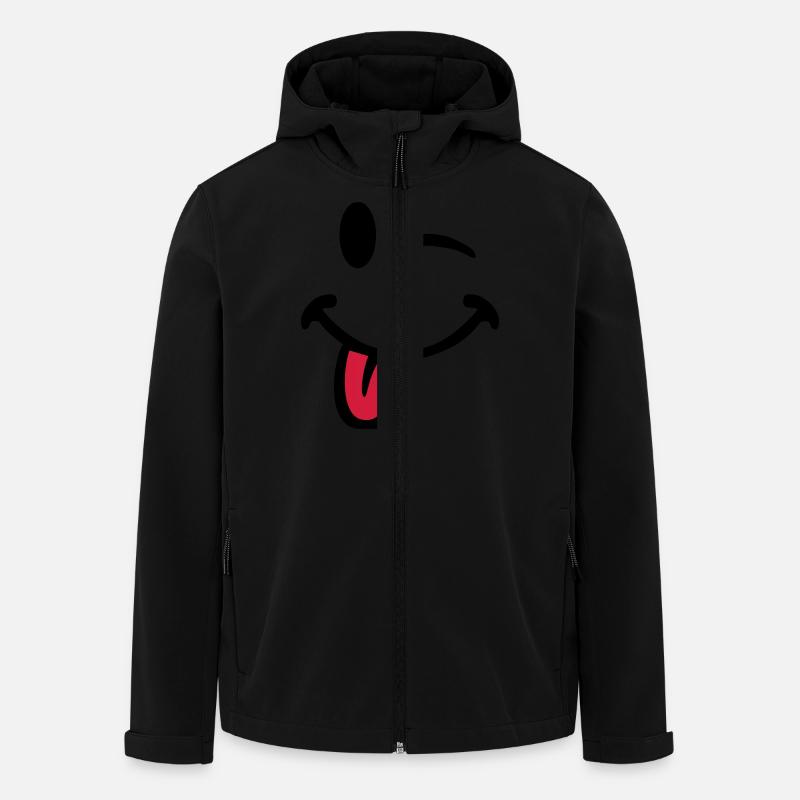 Smiley pulls the tongue 7012 - Men’s Recycled Softshell Jacket by Stanley/Stella - black