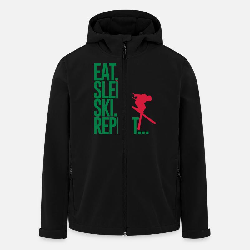 Eat. Sleep. Ski. Repeat... - Men’s Recycled Softshell Jacket by Stanley/Stella - black