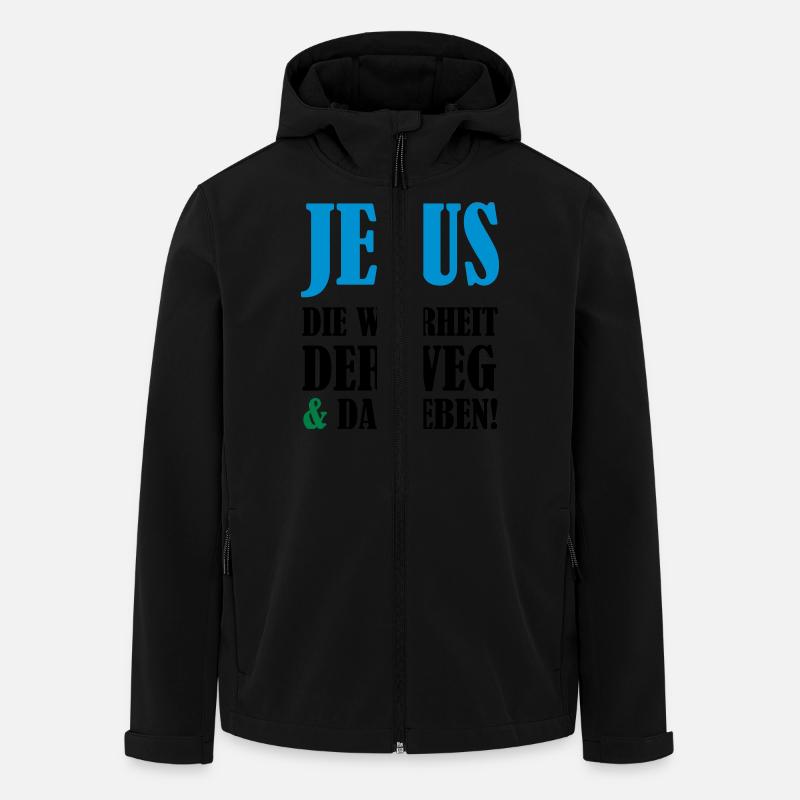 jesus_02 - Recycelte Männer Softshell-Jacke von Stanley/Stella - Schwarz
