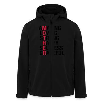 Mother - Amazing, Loving, Strong, Happy... - Recycelte Männer Softshell-Jacke von Stanley/Stella - Schwarz - Vorne - AI Model Male 185 light (185cm)