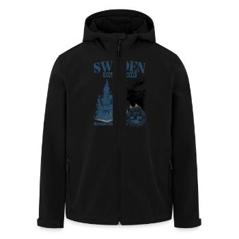 Schweden - Sweden - Sverige - Elch - Moose - Recycelte Männer Softshell-Jacke von Stanley/Stella - Schwarz - Vorne - AI Model Male 185 light (185cm)