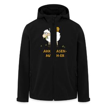 Akku-Rasen-Määäh-er - Recycelte Männer Softshell-Jacke von Stanley/Stella - Schwarz - Vorne - AI Model Male 185 light (185cm)