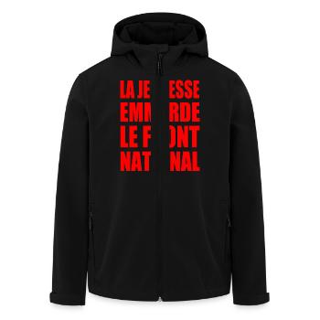 la jeunesse emmerde front national - Veste softshell homme en polyester recyclé Stanley/Stella - noir - Devant - AI Model Male 185 light (185cm)