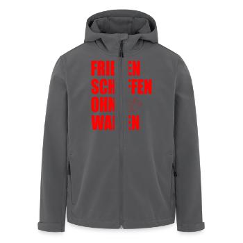Frieden schaffen ohne waffen - Recycelte Männer Softshell-Jacke von Stanley/Stella - Schwarz - Vorne - AI Model Male 185 light (185cm)