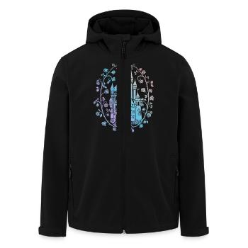 Fairytale Castle Rose Tendrils - Men’s Recycled Softshell Jacket by Stanley/Stella - black - Front - AI Model Male 185 light (185cm)